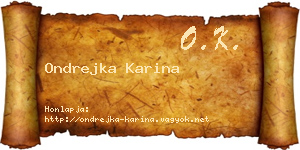 Ondrejka Karina névjegykártya
